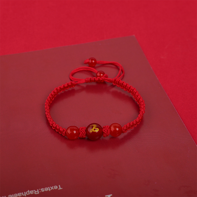 Snake Year Lucky Red Rope Bracelet Zodiac Snake Adjustable